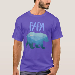 Camiseta Montaña Papa Bear , oso de papá masculino, papá de