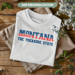 Camiseta Montana Patriótica El Estado del Tesoro Personaliz