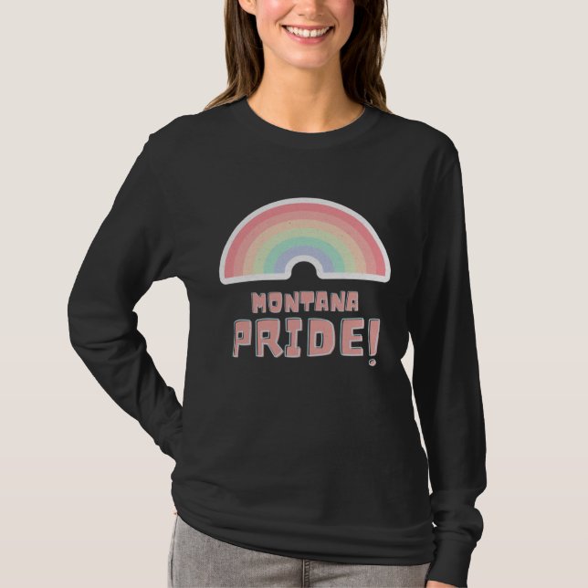 Camiseta Montana Pride LGBTQ Cute Rainbow Minimalist Pride (Anverso)
