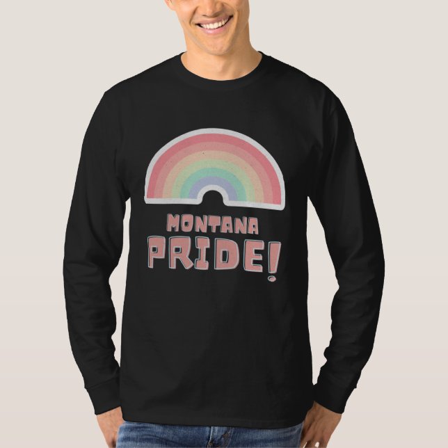 Camiseta Montana Pride LGBTQ Cute Rainbow Minimalist Pride (Anverso)