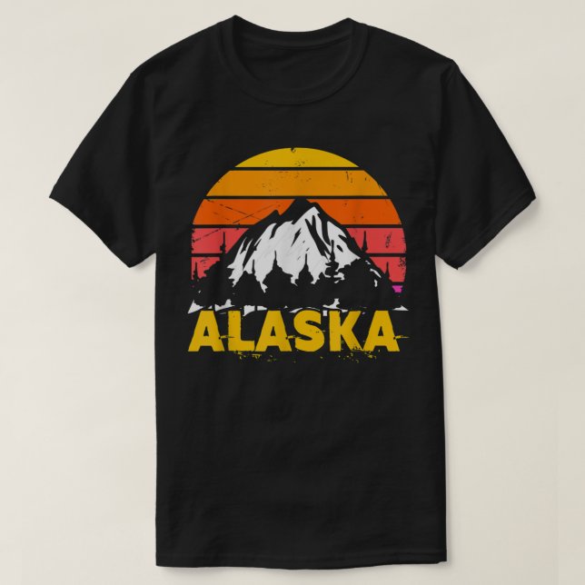 Camiseta Montaña Retro Alaska Vintage Alaskan (Diseño del anverso)