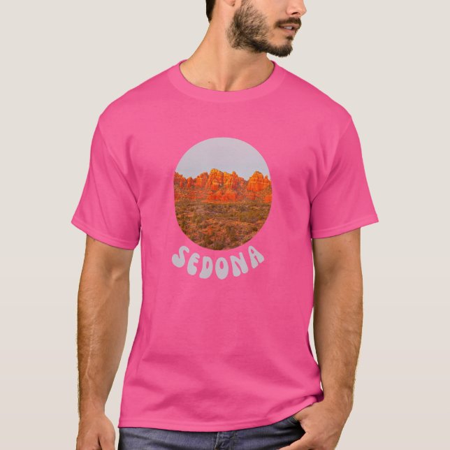 Camiseta Montaña Retro Sedona Landscape Sunset Photo Souble (Anverso)