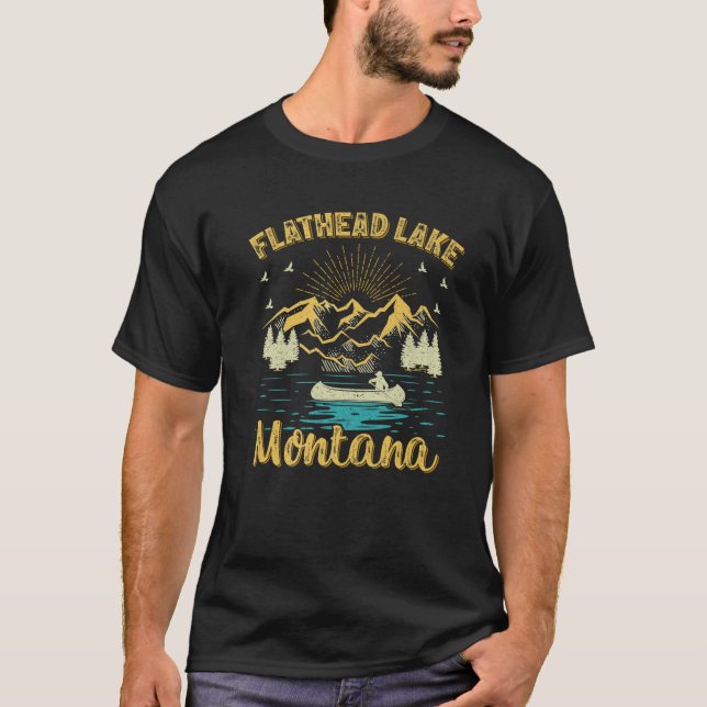 Camiseta Montaña Retro Verano Montana Flathead La (Anverso)