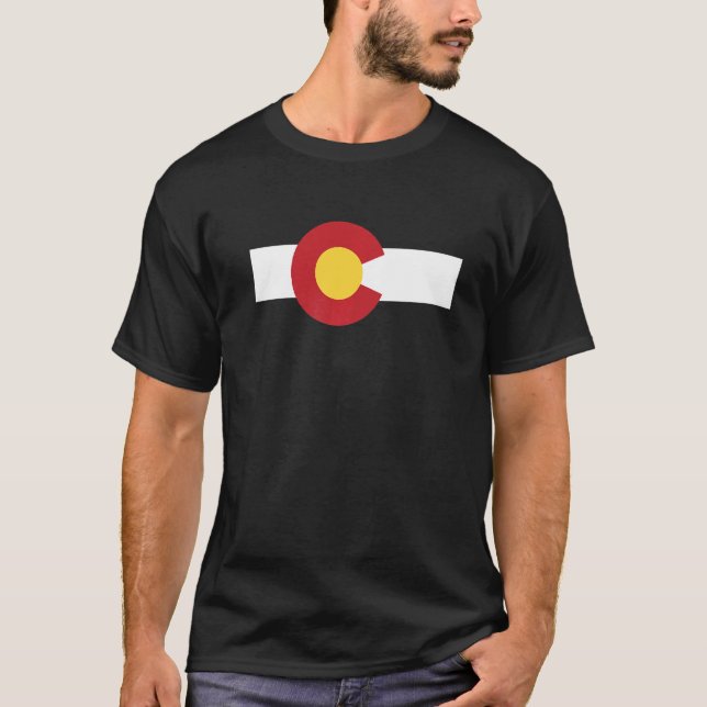 Camiseta Montaña rocosa de Bandera Estatal de Colorado (Anverso)