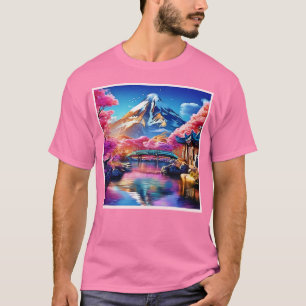 Camiseta Montaña Sakura: Escena de primavera