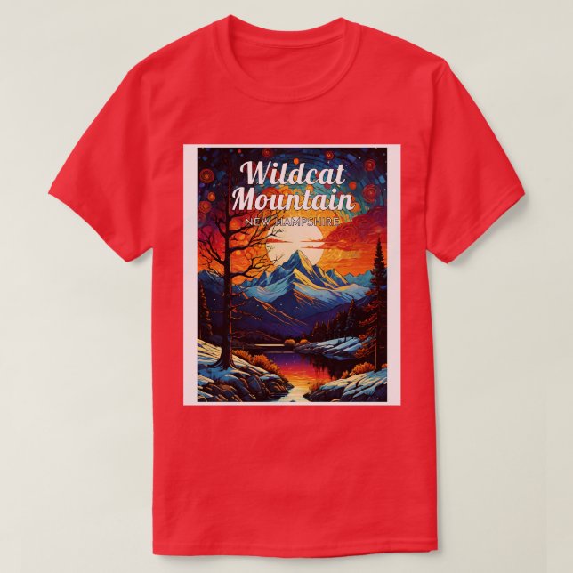 Camiseta Montaña salvaje nueva hampshire usa ski 1 (Diseño del anverso)