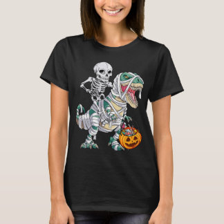 Camiseta Montaña Skeleton Dinosaur T rex Halloween Kid