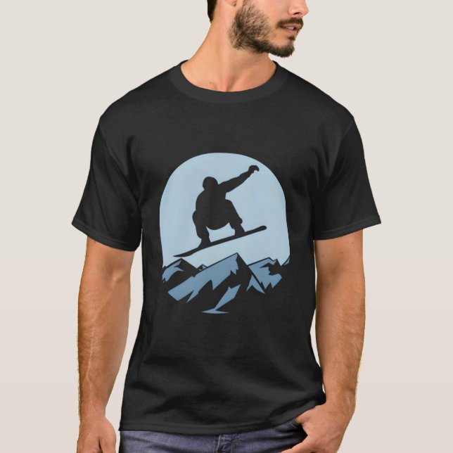 Camiseta Montaña Snowboarder Snowboard Ski Man Niños (Anverso)