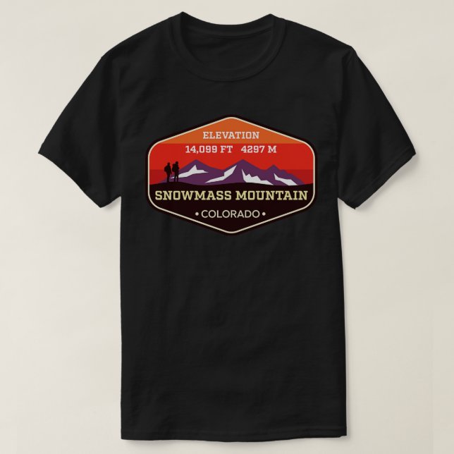 Camiseta Montaña SnowMass Colorado 14ers (Diseño del anverso)