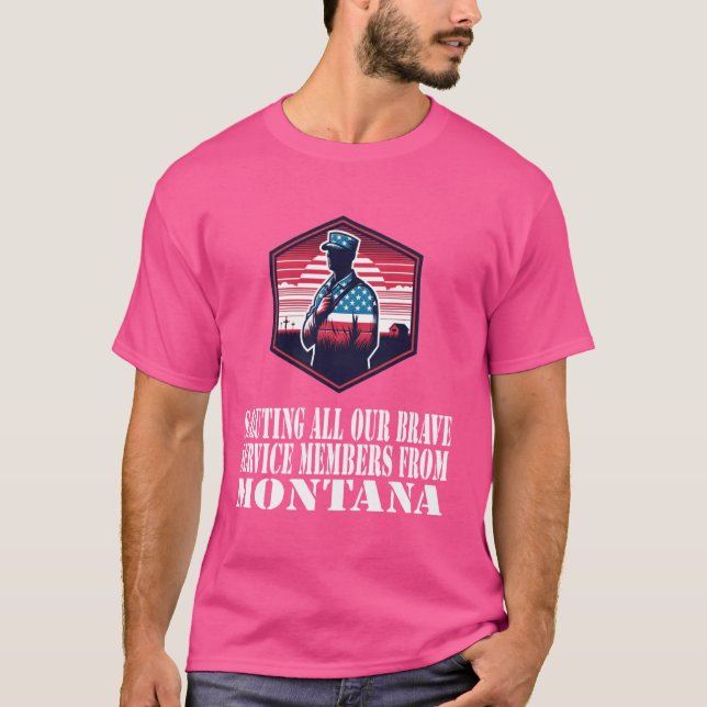 Camiseta Montana Soldier Patriotic Silhouette en American F (Anverso)