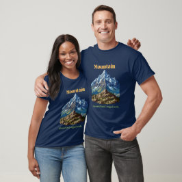 Camiseta Montaña: Tierras Elevadas, Picos empantanados. Azu
