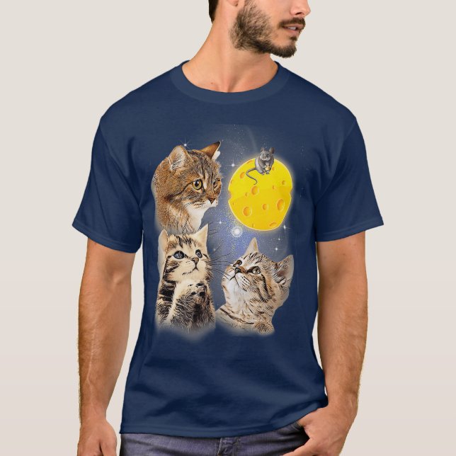 Camiseta Montaña tres luna de queso gatito (Anverso)
