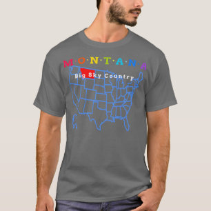 Camiseta Montana USA Big Sky Country Con Mapa