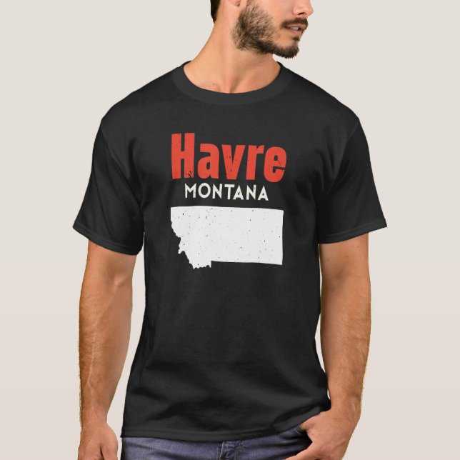 Camiseta Montana Usa State America Travel Montanan Havre (Anverso)