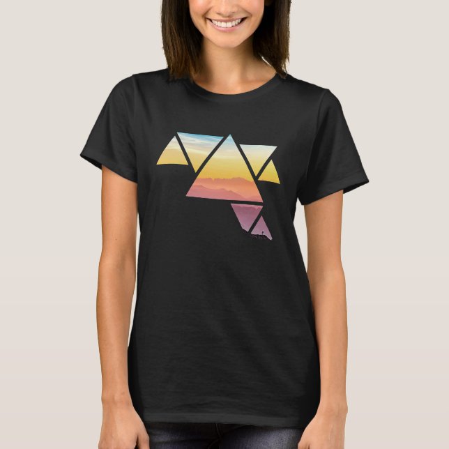 Camiseta Montaña Viaje Magnífico Resumen Senderismo Prisma  (Anverso)