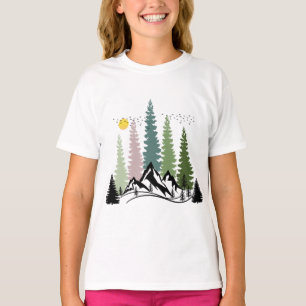 CAMISETA MONTAÑA Y ÁRBOLES DE CALMA NATURALEZA