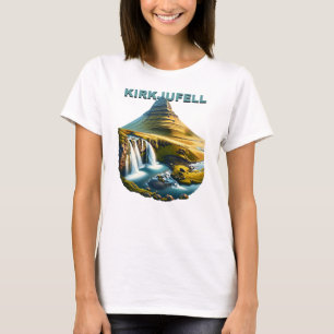 Camiseta montaña y cascadas Kirkjufell Islandia