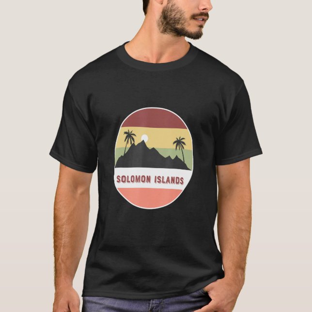 Camiseta Montaña Y Palmeras De Las Islas Salomón (Anverso)