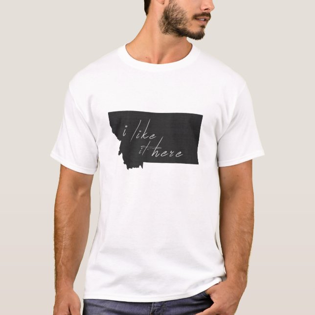 Camiseta Montanan Me Gusta Aquí Montana Shaped Big Sky (Anverso)