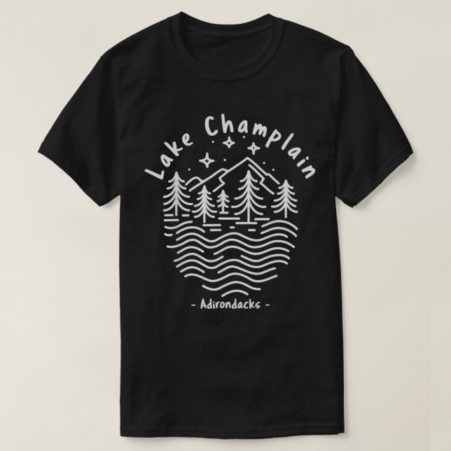 Camiseta Montañas Adirondack del Lago Champlain (Diseño del anverso)