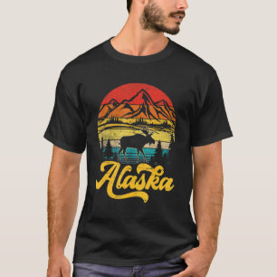 Camiseta Montañas Alaska AK Moose Juneau Alaskan W