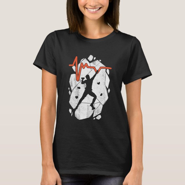 Camiseta Montañas alpinas escalando rocas con rocas (Anverso)