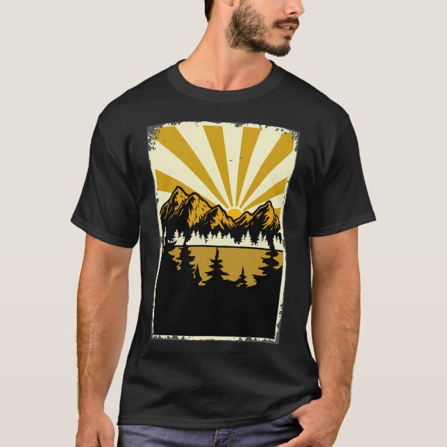 Camiseta Montañas Amarillas Vintage (Anverso)