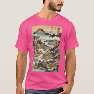 Camiseta Montañas Asiáticas Vintage Al Estilo Ukiyo-E Japon
