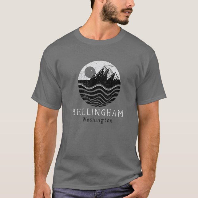 Camiseta Montañas Bellingham Vintage Camping Washin (Anverso)