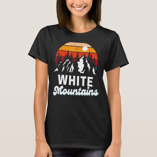 Camiseta Montañas Blancas Senderismo Naturaleza Retro Souve (Anverso)