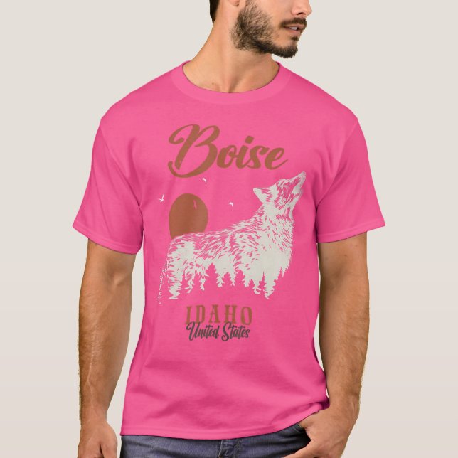 Camiseta Montañas Boise Idaho Forest Wolf (Anverso)
