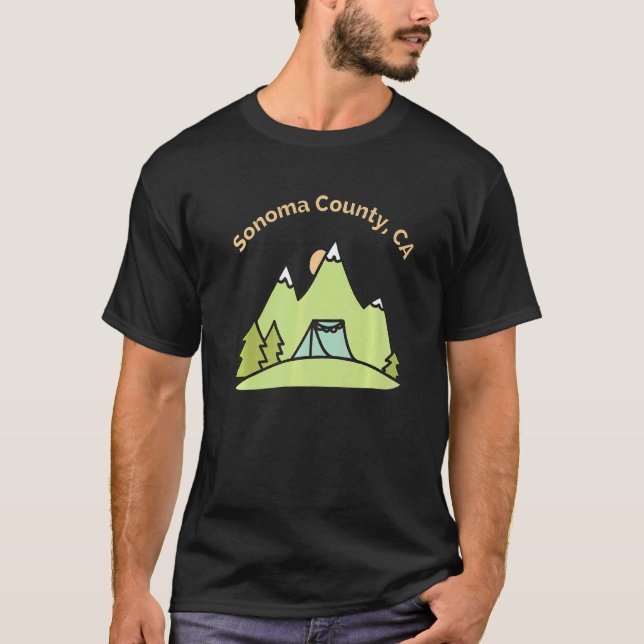 Camiseta Montañas Ca del Condado de Sonoma Camping Senderis (Anverso)