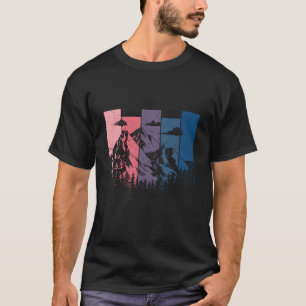 Camiseta Montañas Cámara Exterior Deteriorada