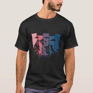 Camiseta Montañas Cámara Exterior Deteriorada