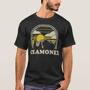 Camiseta Montañas Chamonix France de senderismo de época
