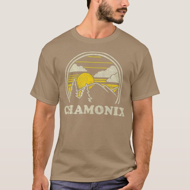 Camiseta Montañas Chamonix France de senderismo de época (Anverso)