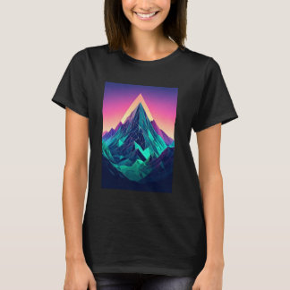 Camiseta Montañas cibernéticas futuristas con un aspecto di