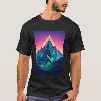 Camiseta Montañas cibernéticas futuristas con un aspecto di