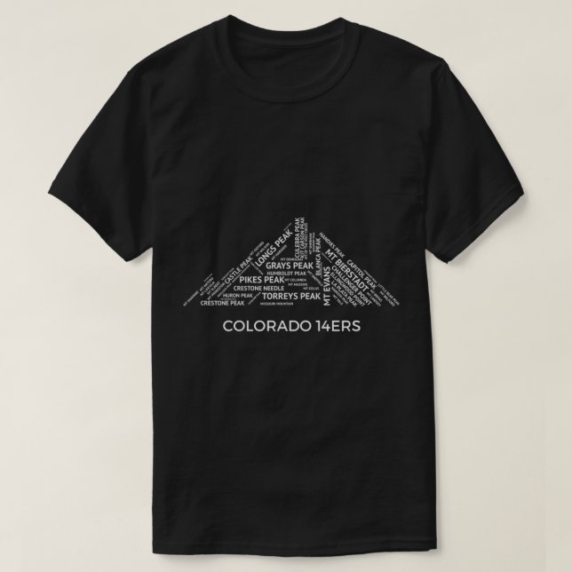 Camiseta Montañas Colorado 14er Fourteener White (Diseño del anverso)