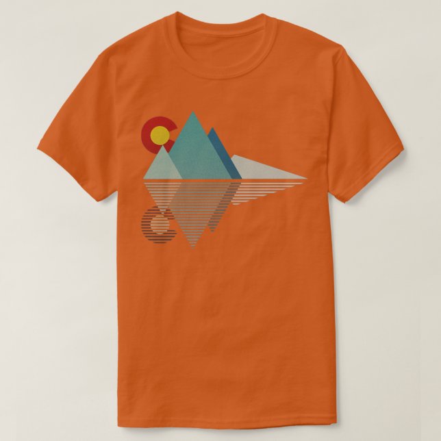 Camiseta Montañas Colorado Geométricas (Diseño del anverso)