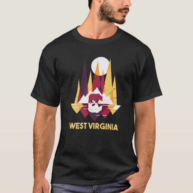 Camiseta Montañas Cute West Virginia Allegheny con WV Ret (Anverso)