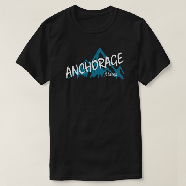 Camiseta Montañas de Anchorage Alaska (Diseño del anverso)