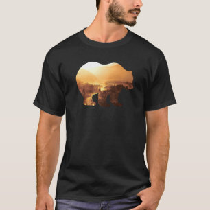 Camiseta Montañas de animales de oso colorido caza de coyot