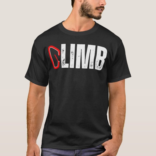 Camiseta Montañas de escalada de carabiner del escalador de (Anverso)
