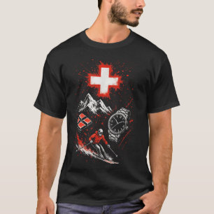 Camiseta Montañas de esquí de Suiza Alpes de aventura T-shi