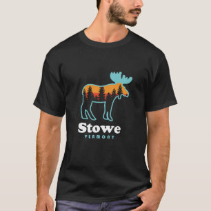 Camiseta Montañas de esquí Stowe Vermont Stowe VT Moose Lon