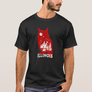 Camiseta Montañas de Illinois Bosque de Búhos Oso Lobo Árbo