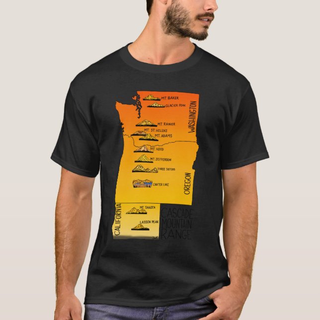 Camiseta Montañas de la Cordillera de Cascada (Anverso)