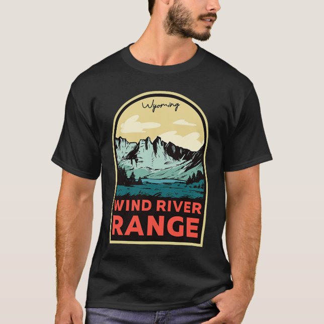Camiseta Montañas de la cordillera del río Wind Wyoming (Anverso)