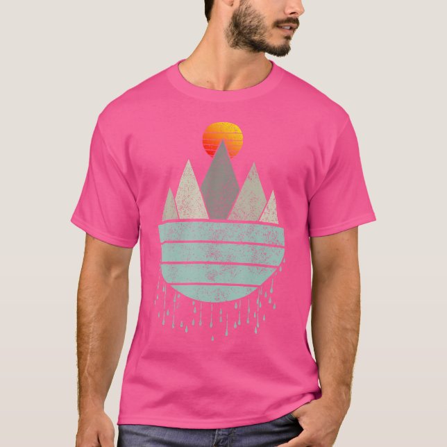 Camiseta Montañas de la época haciendo senderismo Camping R (Anverso)